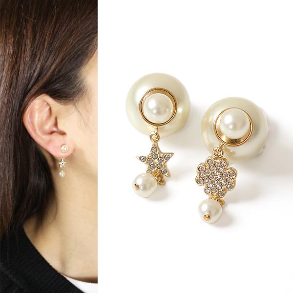 윤 ◡̈⃝︎ Dior パール ゴールド 片耳用ピアス Christian Dior