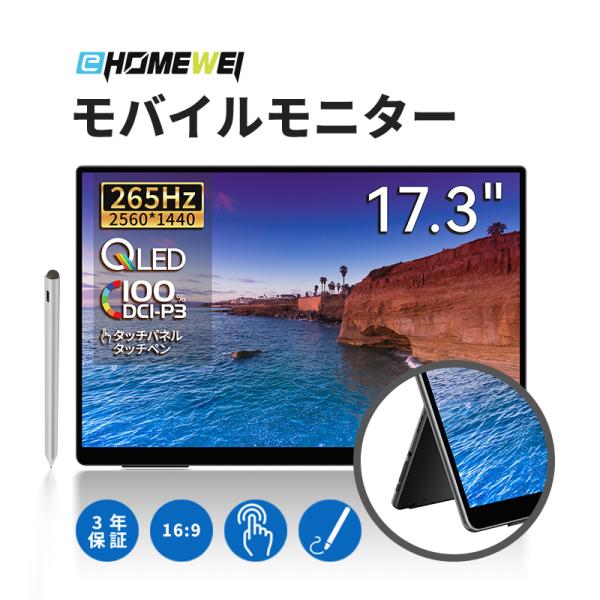 EHOMEWEI モバイルモニター EHOMEWEI RQHG-173PW ゲーミングモニター