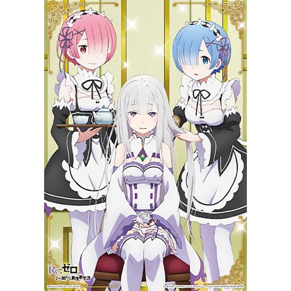 エミリア&ラム&レム】 Re:ゼロから始める異世界生活 クリアポスター