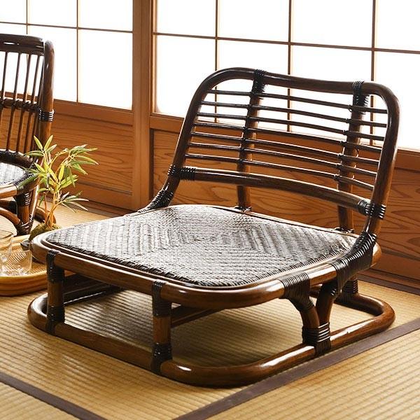 籐 座椅子 角形 ローチェア ラタン製 籐家具 座面高15cm （ ラタン