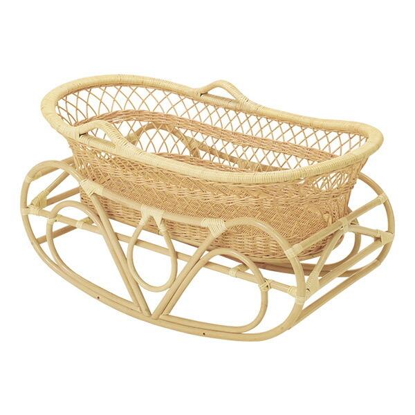 ヨーラン ラタン ベビーベッド ゆりかご 籐家具 幅95cm（ ベビーベッド