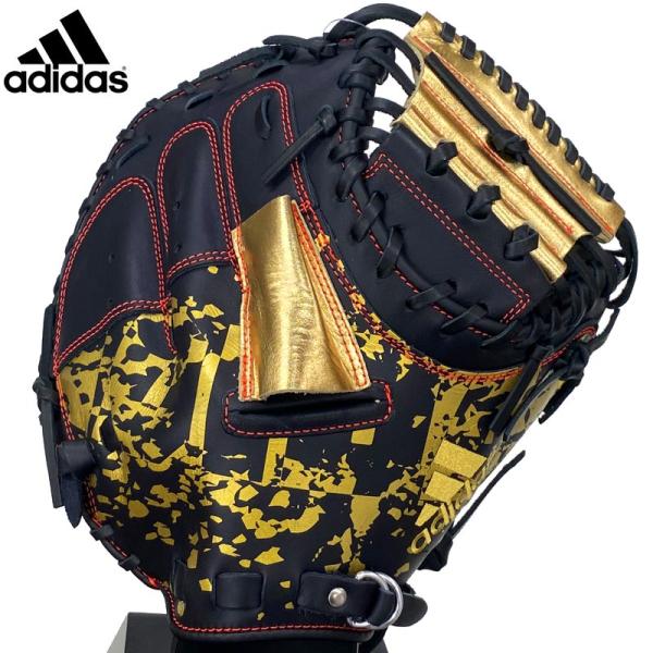 adidas 】軟式キャッチャーミット 黒/金 adidas（アディダス） 野球
