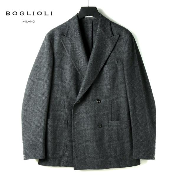 BOGLIOLI（ボリオリ） ウールフランネルグレンチェック柄4Bダブル