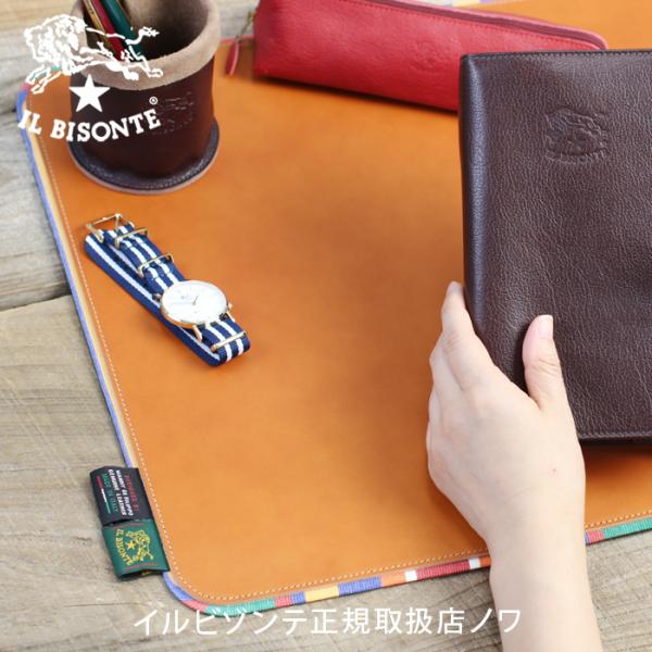 IL BISONTE（イルビゾンテ） 文房具 ストライプキャンバス×レザー
