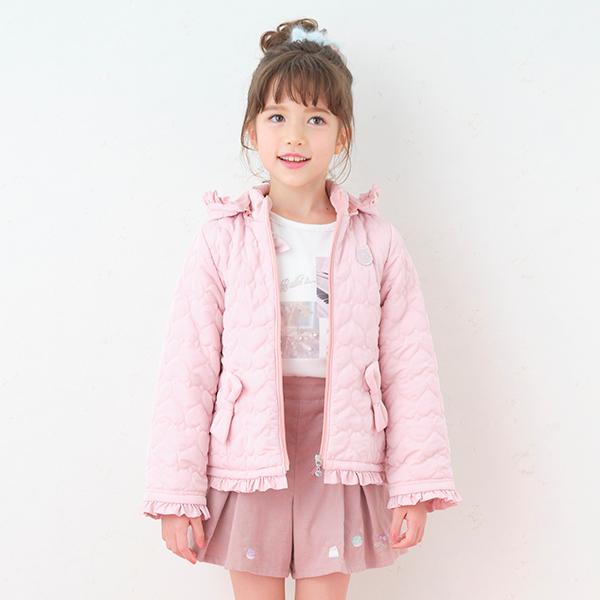 mezzo piano メゾピアノ(mezzo piano)ハートキルトブルゾン【O_29