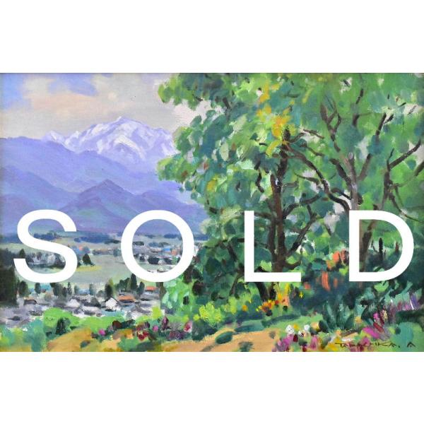 海洲正太郎 風景画 油彩 緑色系 海洲正太郎 風景画 油彩 緑色系