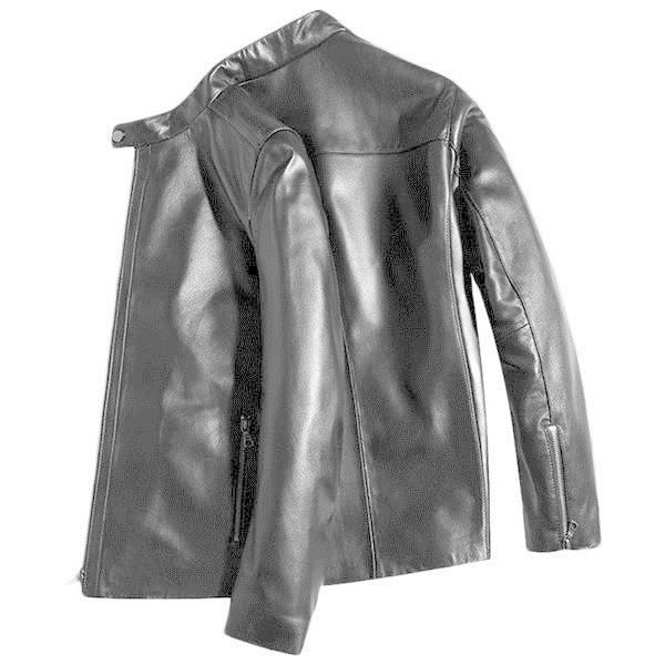 新品】ラムレザーシングルライダースジャケット ミセスLL 13号ゆったり