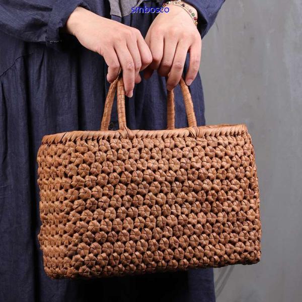 高級 六角花編み 山葡萄かごバッグ 内布付き 山ぶどう 職人手作り 籠