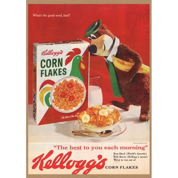 ケロッグ コーンフレークス レトロミニポスター B5サイズ 複製広告