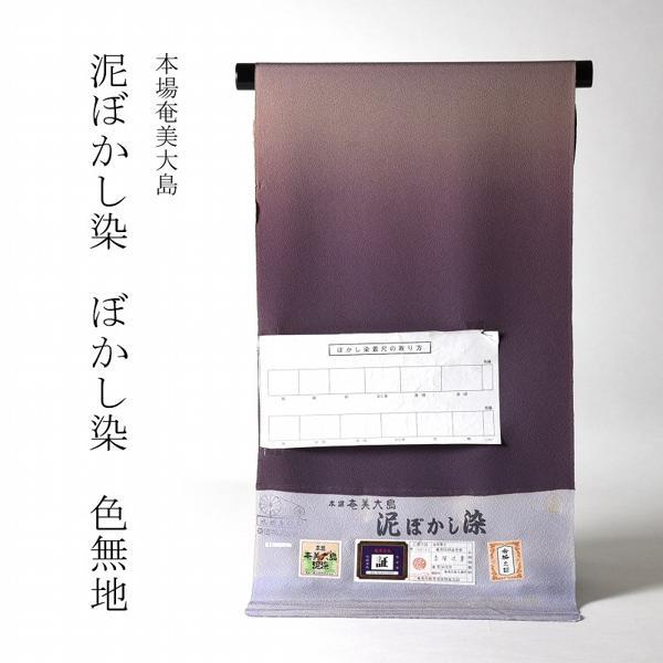 色無地 お仕立て付き 本場奄美大島泥ぼかし染 赤塚次男 丹後ちりめん