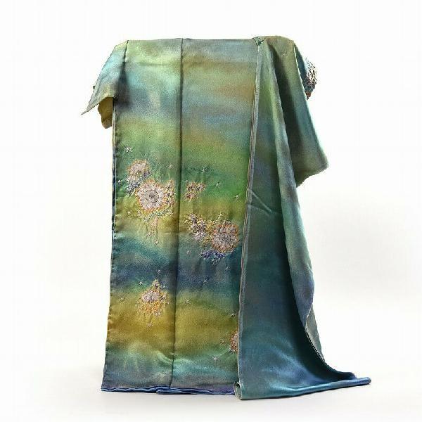 初代久保田一竹 国内手縫いお仕立て付き 一竹辻が花 振袖 金糸織り込み