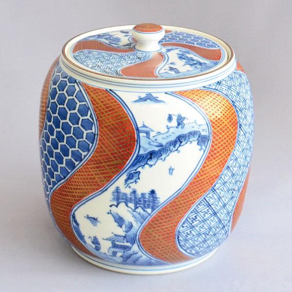 水指 茶道具 手塚祥堂 作 祥瑞捻文金襴手水指 : 茶道具専門店 (有)菊池