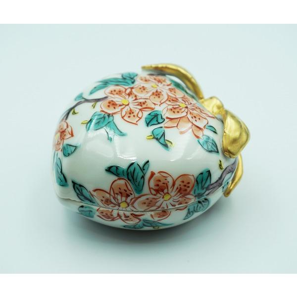 茶道具 香合 香合 色絵 桃 高野昭阿弥 木箱 : 新古茶道具 さかい