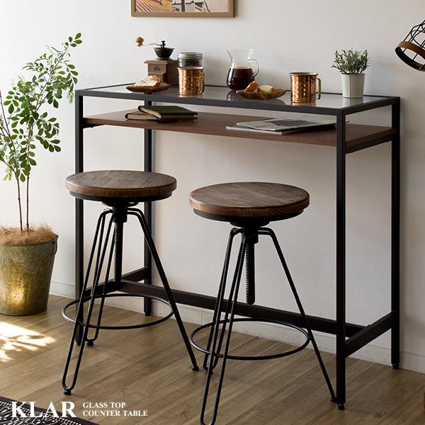 カウンターテーブル ガラス テーブル ハイテーブル バーテーブル 高い