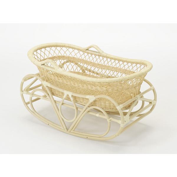 籐ヨーラン ベビーベッド ラタン ゆりかご 自然素材 ベビーグッズ F