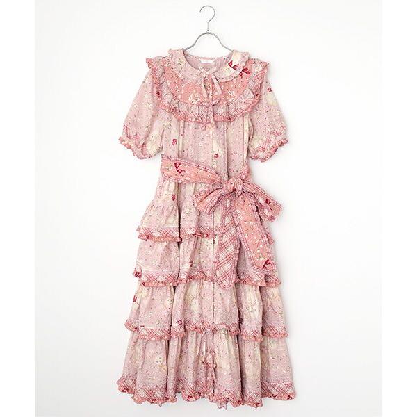 PINK HOUSE（ピンクハウス） バラ園うさぎヨークワンピース