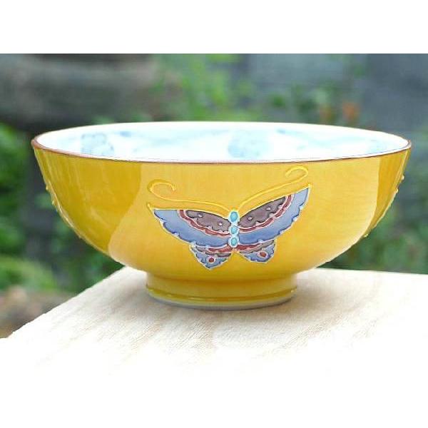 京焼 清水焼 黄交趾蝶々ご飯茶碗 昇峰 大 : 松韻堂 Yahoo!店 - 通販