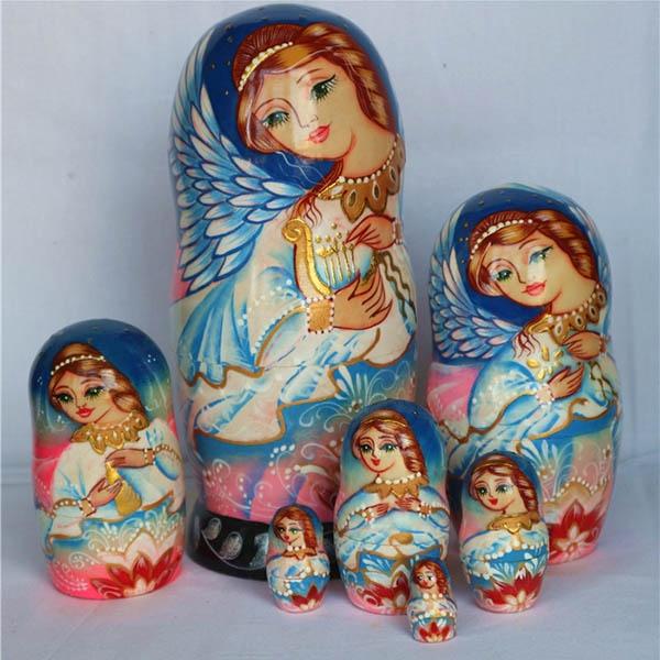 マトリョーシカ ロシア 人形 民芸品 土産物 手作り人形 手描き 7個組