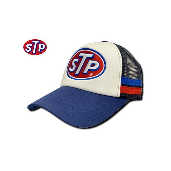 STP（エスティーピー） メッシュキャップ,帽子,ネイビー/トリコロール