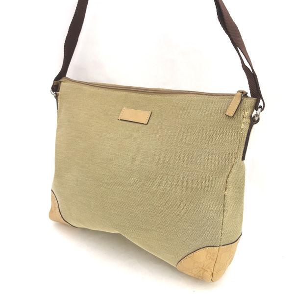 GUCCI / グッチ ショルダーバッグ GGシマ ベージュ系 キャンバス