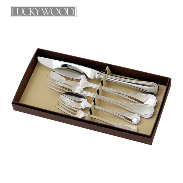 ラッキーウッド カトラリー53本 ステンレス 18-12 6客セット
