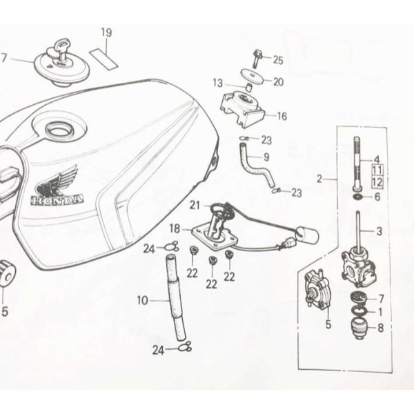 ホンダ（HONDA） CBX400F/CBX550F フューエルコックASSY(ガソリン