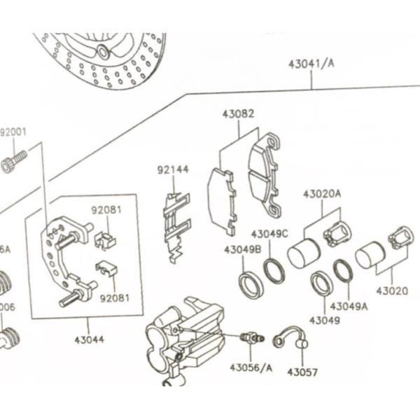 カワサキ（Kawasaki） ゼファー400(ZR400C) フロントブレーキ
