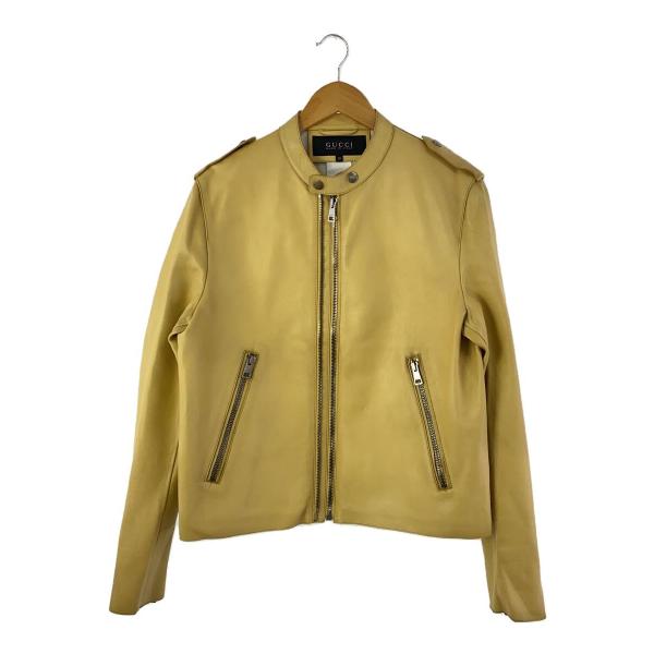 GUCCI◇L/シングルライダースジャケット/50/羊革/BEG/369941-XN536