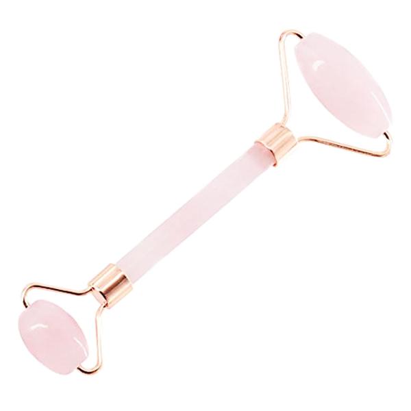 天然石 ローズクォーツ フェイスローラー ローズ ダブルヘッド