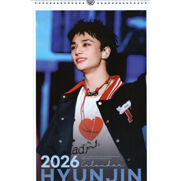 Stray Kids ヒョンジン グッズ 大判 壁掛け カレンダー 2026年 (令和8