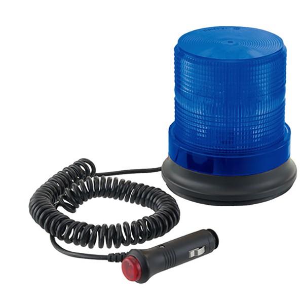 LED警告灯 DC12/24V ブルー 点滅 マグネット式 準防水 IP66 回転灯