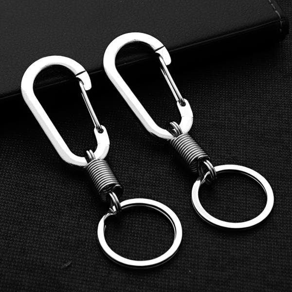 キーホルダー (42) カラビナ スプリング 1個売り 真空メッキ 変色し