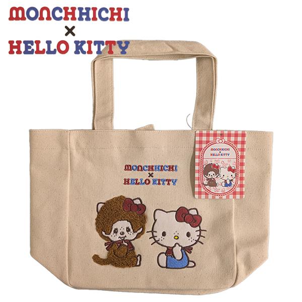 モンチッチ サンリオ ハローキティ コラボ ミニトートバッグ 帆布