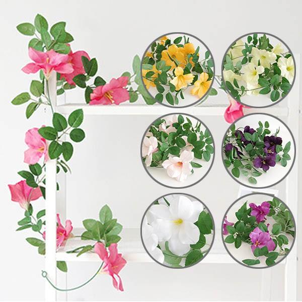 全長195cm ガーランド クレマチス フェイクグリーン 造花 ツタ ツル