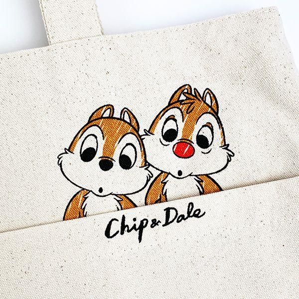 ディズニー チップとデール トートバッグ かばん ポケット付き
