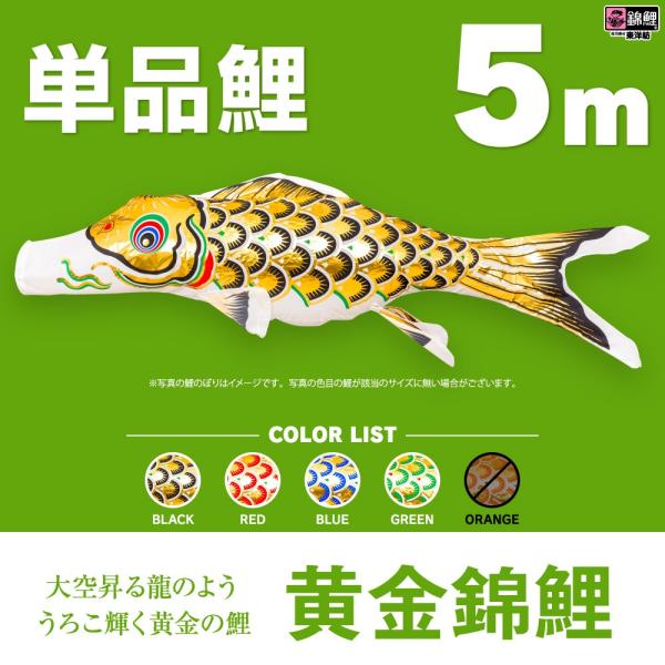 こいのぼり 単品 黄金錦鯉 5m 単品鯉 : 節句&ギフト専門店 ぷりふあ