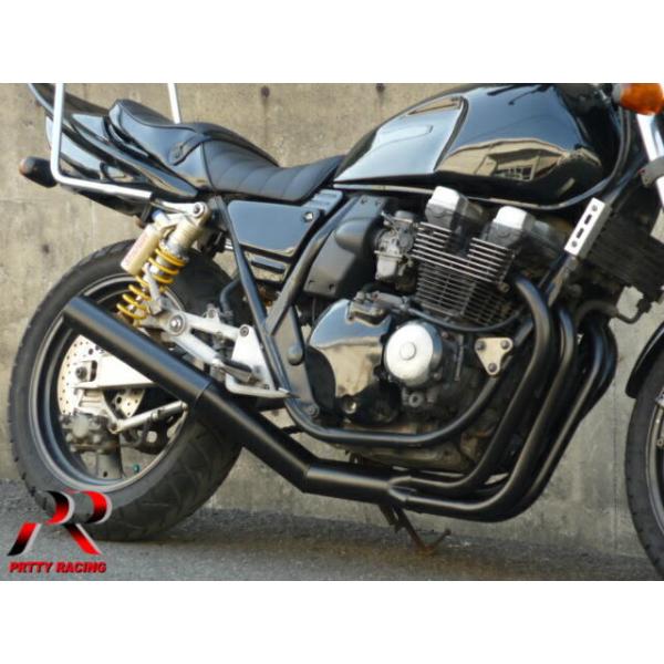 プリティー YAMAHA XJR400 4HM ショート管 70π マフラー 黒