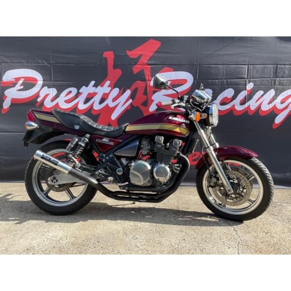 プリティ― KAWASAKI ゼファー400 ガニマタ ブレット管 マフラー 黒