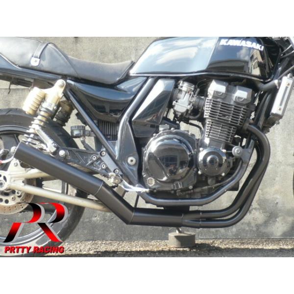 プリティー KAWASAKI ZRX400/2 〜97 ショート管 70π マフラー 黒