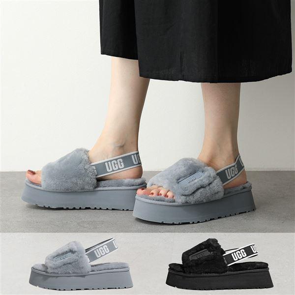 UGG ディスコ スライド ファーサンダル 厚底 グレー 23cm UGGディスコ