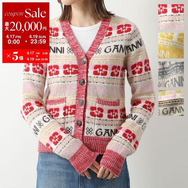 GANNI（ガニー） カーディガン Logo Wool Mix Cardigan K1901 K1959