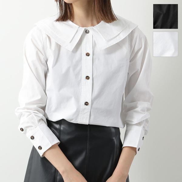 GANNI（ガニー） シャツ Cotton Poplin Double-Collar Shirt コットン