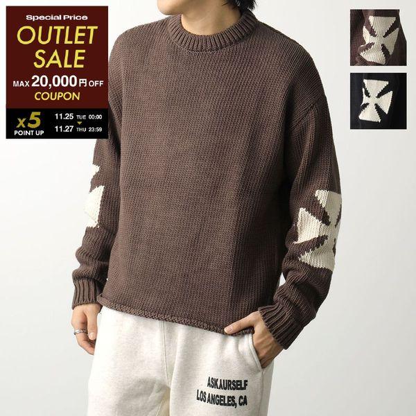 ASKYURSELF アスクユアセルフ ニット CHUNKY CROSS KNIT メンズ