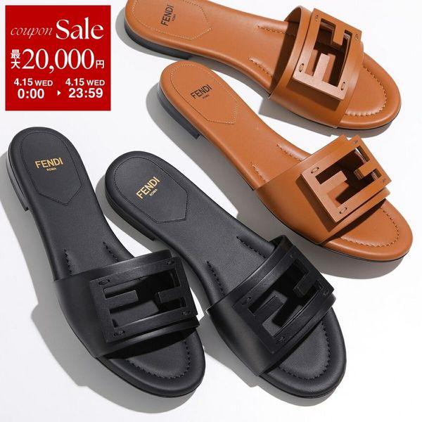 FENDI（フェンディ） サンダル BAGUETTE バゲット レザー スライド