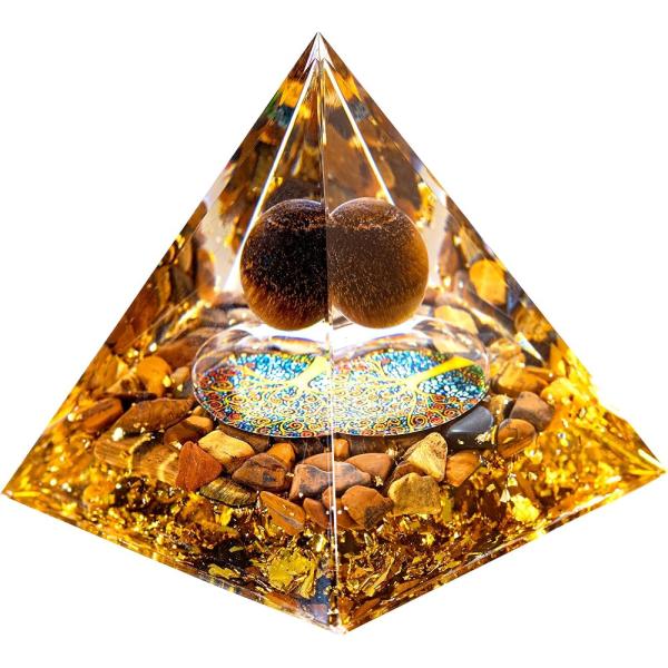 オルゴナイト ピラミッド ピラミッド型 天然石 タイガーアイ さざれ石