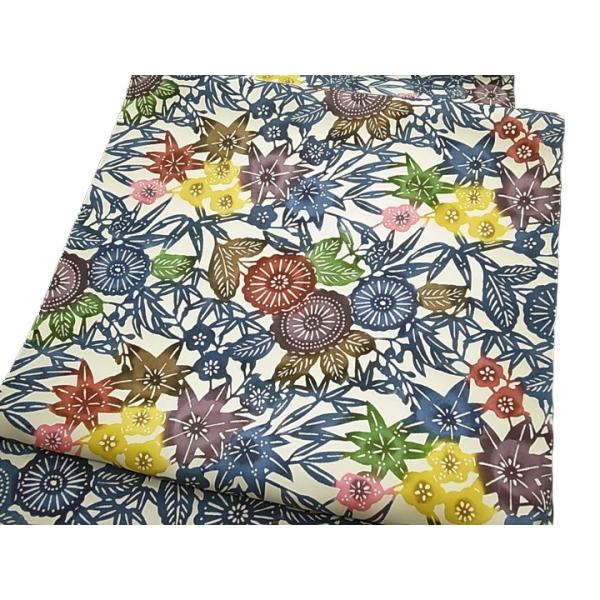 江戸紅型 名古屋帯 紅型染 染帯 最高級 駒塩瀬 五泉 四季花 正絹