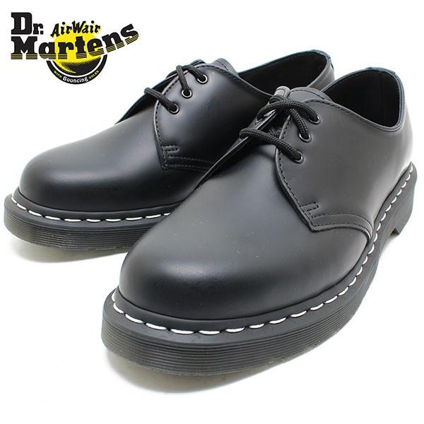 ドクターマーチン 1461 WHITE STITCH LEATHER SHOES BLACK SMOOTH