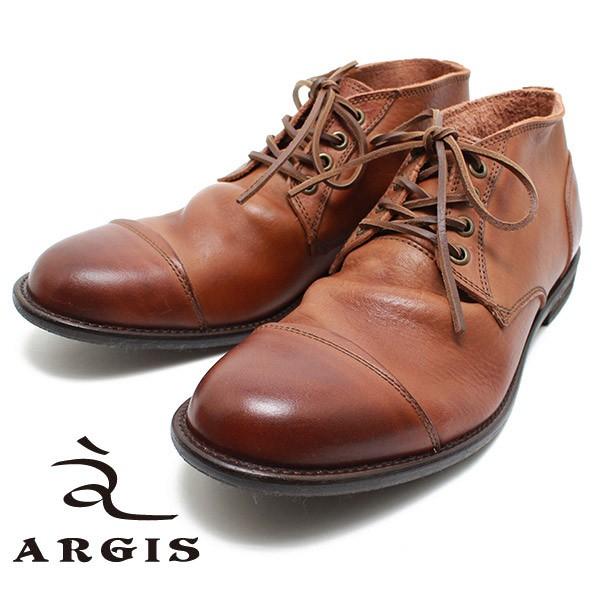 ARGIS（アルジス） 12103 上質レザー・チャッカブーツ ブラウン メンズ