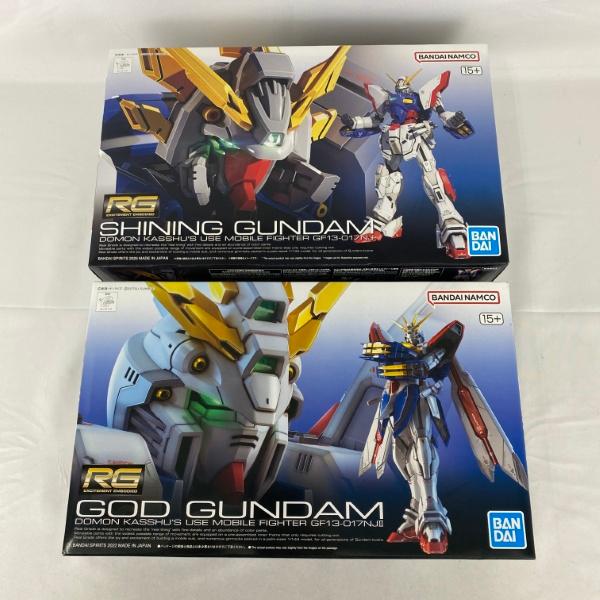 中古】【未組立】【セット】RG 1/144 シャイニングガンダム&ゴッド