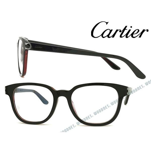 Cartier（カルティエ） ブラック×クリアレッド メガネフレーム